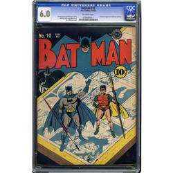 Batman #10 (DC, 1942) CGC FN 6.0 Off-white pages. "New Batman #10 (DC, 1942) CGC FN 6.0 Off-white pa