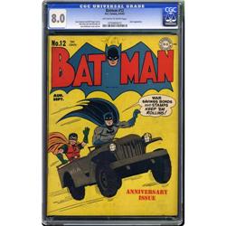 Batman #12 (DC, 1942) CGC VF 8.0 Off-white to white pag Batman #12 (DC, 1942) CGC VF 8.0 Off-white t