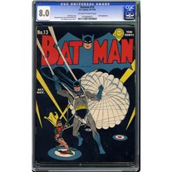 Batman #13 (DC, 1942) CGC VF 8.0 Off-white to white pag Batman #13 (DC, 1942) CGC VF 8.0 Off-white t