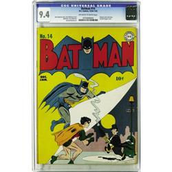 Batman #14 (DC, 1943) CGC NM 9.4 Off-white to white pag Batman #14 (DC, 1943) CGC NM 9.4 Off-white t