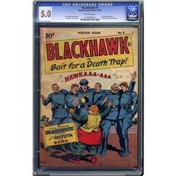 Blackhawk #9 (Quality, 1944) CGC VG/FN 5.0 Off-white pa Blackhawk #9 (Quality, 1944) CGC VG/FN 5.0 O