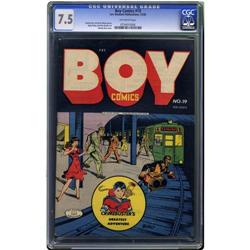 Boy Comics #19 (Lev Gleason, 1944) CGC VF- 7.5 Off-whit Boy Comics #19 (Lev Gleason, 1944) CGC VF- 7