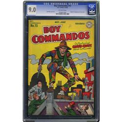 Boy Commandos #15 (DC, 1946) CGC VF/NM 9.0 Off-white pa Boy Commandos #15 (DC, 1946) CGC VF/NM 9.0 O