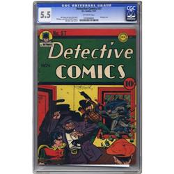 Detective Comics #57 (DC, 1941) CGC FN- 5.5 Off-white p Detective Comics #57 (DC, 1941) CGC FN- 5.5 