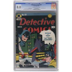 Detective Comics #61 (DC, 1942) CGC VF 8.0 Off-white to Detective Comics #61 (DC, 1942) CGC VF 8.0 O