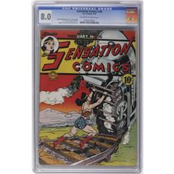 Sensation Comics #26 (DC, 1944) CGC VF 8.0 Off-white to Sensation Comics #26 (DC, 1944) CGC VF 8.0 O