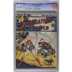Sensation Comics #28 (DC, 1944) CGC VG- 3.5 Off-white t Sensation Comics #28 (DC, 1944) CGC VG- 3.5 