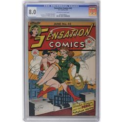 Sensation Comics #42 (DC, 1945) CGC VF 8.0 Off-white to Sensation Comics #42 (DC, 1945) CGC VF 8.0 O