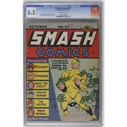 Smash Comics #27 (Quality, 1941) CGC FN+ 6.5 Off-white Smash Comics #27 (Quality, 1941) CGC FN+ 6.5 
