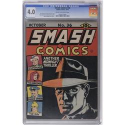 Smash Comics #36 (Quality, 1942) CGC VG 4.0 Cream to of Smash Comics #36 (Quality, 1942) CGC VG 4.0 
