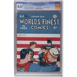World's Finest Comics #6 (DC, 1942) CGC VG 4.0 Off-whit World's Finest Comics #6 (DC, 1942) CGC VG 4