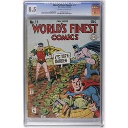 World's Finest Comics #11 (DC, 1943) CGC VF+ 8.5 Off-wh World's Finest Comics #11 (DC, 1943) CGC VF+
