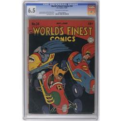 World's Finest Comics #34 (DC, 1948) CGC FN+ 6.5 Off-wh World's Finest Comics #34 (DC, 1948) CGC FN+