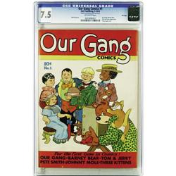 Our Gang #1 File Copy (Dell, 1942) CGC VF- 7.5 Off-whit Our Gang #1 File Copy (Dell, 1942) CGC VF- 7