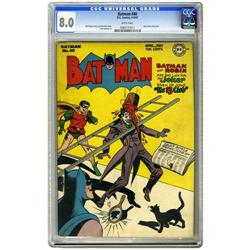 Batman #40 (DC, 1947) CGC VF 8.0 White pages. Walking u Batman #40 (DC, 1947) CGC VF 8.0 White pages