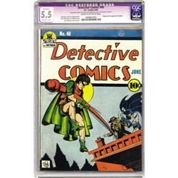 Detective Comics #40 (DC, 1940) CGC Apparent FN- 5.5 Ex Detective Comics #40 (DC, 1940) CGC Apparent