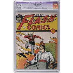 Flash Comics #8 (DC, 1940) CGC Apparent VF 8.0 Extensiv Flash Comics #8 (DC, 1940) CGC Apparent VF 8