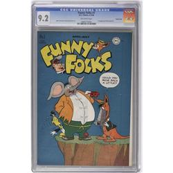 Funny Folks #1 Carson City pedigree (DC, 1946) CGC NM- Funny Folks #1 Carson City pedigree (DC, 1946