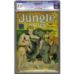Jungle Comics #4 (Fiction House, 1940) CGC VF- 7.5 Off- Jungle Comics #4 (Fiction House, 1940) CGC V