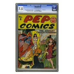 Pep Comics #8 (MLJ, 1940) CGC VF- 7.5 Off-white to whit Pep Comics #8 (MLJ, 1940) CGC VF- 7.5 Off-wh