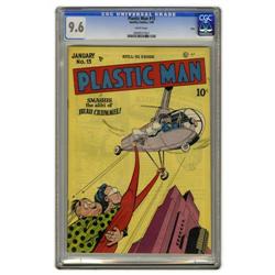 Plastic Man #15 Ohio pedigree (Quality, 1949) CGC NM+ 9 Plastic Man #15 Ohio pedigree (Quality, 1949