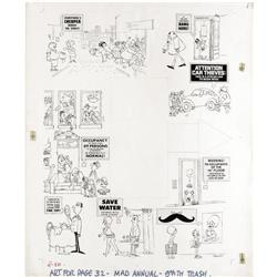Al Jaffee - Mad #291 Fold-In Back Cover Original Art (E Sergio Aragones - More Trash From Mad #9, an
