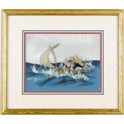 Pinocchio, Geppetto, Figaro, and Cleo Cel Pinocchio, Geppetto, Figaro, and Cleo On A Raft "Pinocchio