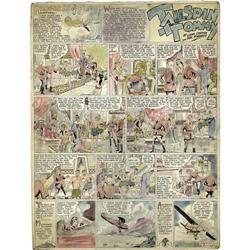 Hal Forrest - Tailspin Tommy Hand Colored Sunday Comic Hal Forrest - Tailspin Tommy Hand Colored Sun