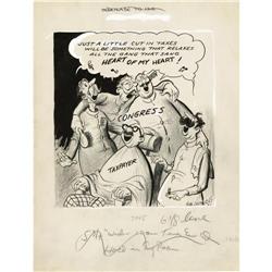 Rube Goldberg - Editorial Cartoon Original Art (undated Rube Goldberg - Editorial Cartoon Original A