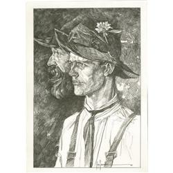 Jose Gonzalez - Double-Portrait Drawing Original Art Jose Gonzalez - Double-Portrait Drawing Origina