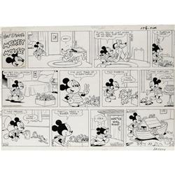 Manuel Gonzales - Mickey Mouse Sunday Comic Strip Origi Manuel Gonzales - Mickey Mouse Sunday Comic 