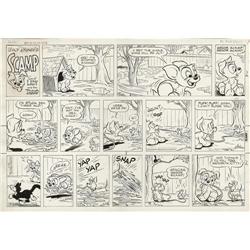 Bob Grant - Scamp Sunday Comic Strip Original Art, date Bob Grant - Scamp Sunday Comic Strip Origina
