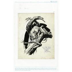Burne Hogarth - Cougar Illustration Original Art (undat Burne Hogarth - Cougar Illustration Original