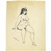 Roy Krenkel - Seated Female Nude Sketch Original Art Roy Krenkel - Seated Female Nude Sketch Origina