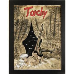 Original Art Illustration (No Publisher, 1940). Bill Ward - Torchy Pin Up Illustration Original Art 