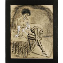 Original Art Illustration (No Publisher, 1940). Bill Ward - Pin Up Girl Illustration Original Art (1