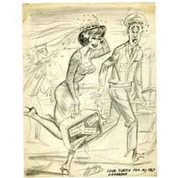 Bill Ward - Calendar Girl Sketch Original Art (1967). T Bill Ward - Calendar Girl Sketch Original Ar