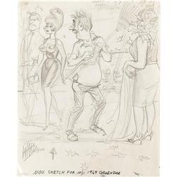 Bill Ward - Calendar Preliminary Sketch Original Art Bill Ward - Calendar Preliminary Sketch Origina