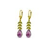 Image 1 : Genuine 11.20 ctw Amethyst & Peridot Earrings 14KT Yellow Gold - REF-56P2H