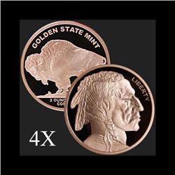 2 oz Buffalo .999 Fine Copper Bullion Round