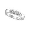 Image 1 : Diamond Single Row Wedding Band 1/10 Cttw 10kt White Gold