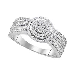Diamond Cluster Bridal Wedding Engagement Ring 1/5 Cttw 10kt White Gold