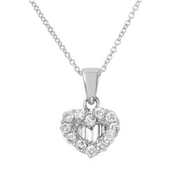 0.50 CTW Diamond Necklace 14K White Gold - REF-57X4R