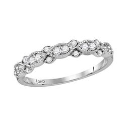 Diamond Stackable Band Ring 1/4 Cttw 10kt White Gold