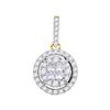 Image 1 : Diamond Framed Cluster Pendant 1/2 Cttw 14kt Yellow Gold