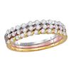 Image 1 : Diamond Band Ring 1/2 Cttw 10kt Tri-tone Gold