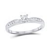 Image 1 : Diamond Solitaire Bridal Wedding Engagement Ring 1/4 Cttw 14kt White Gold