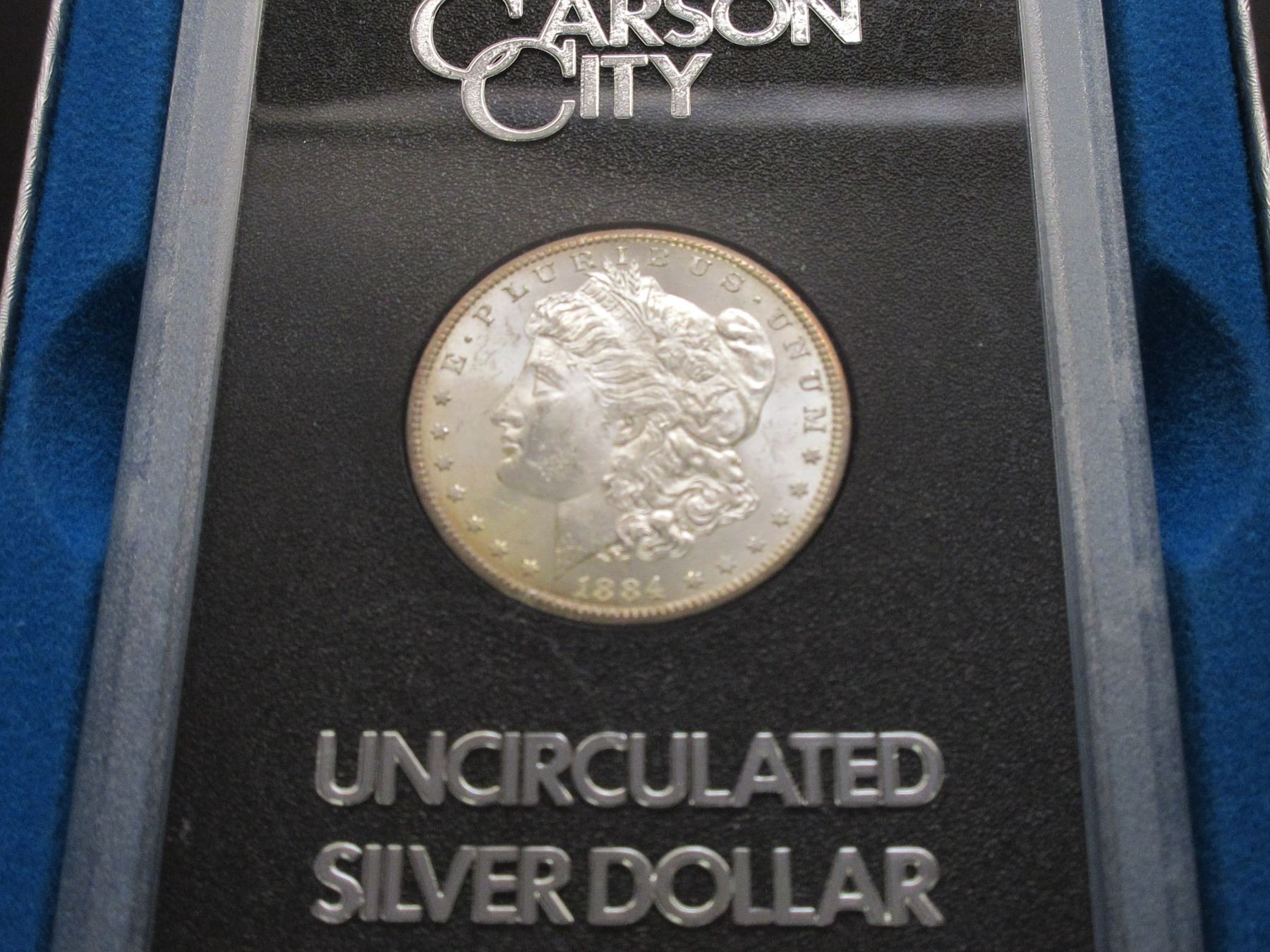 3 Uncirculated Carson City Silver Dollars 1884 1883 1880