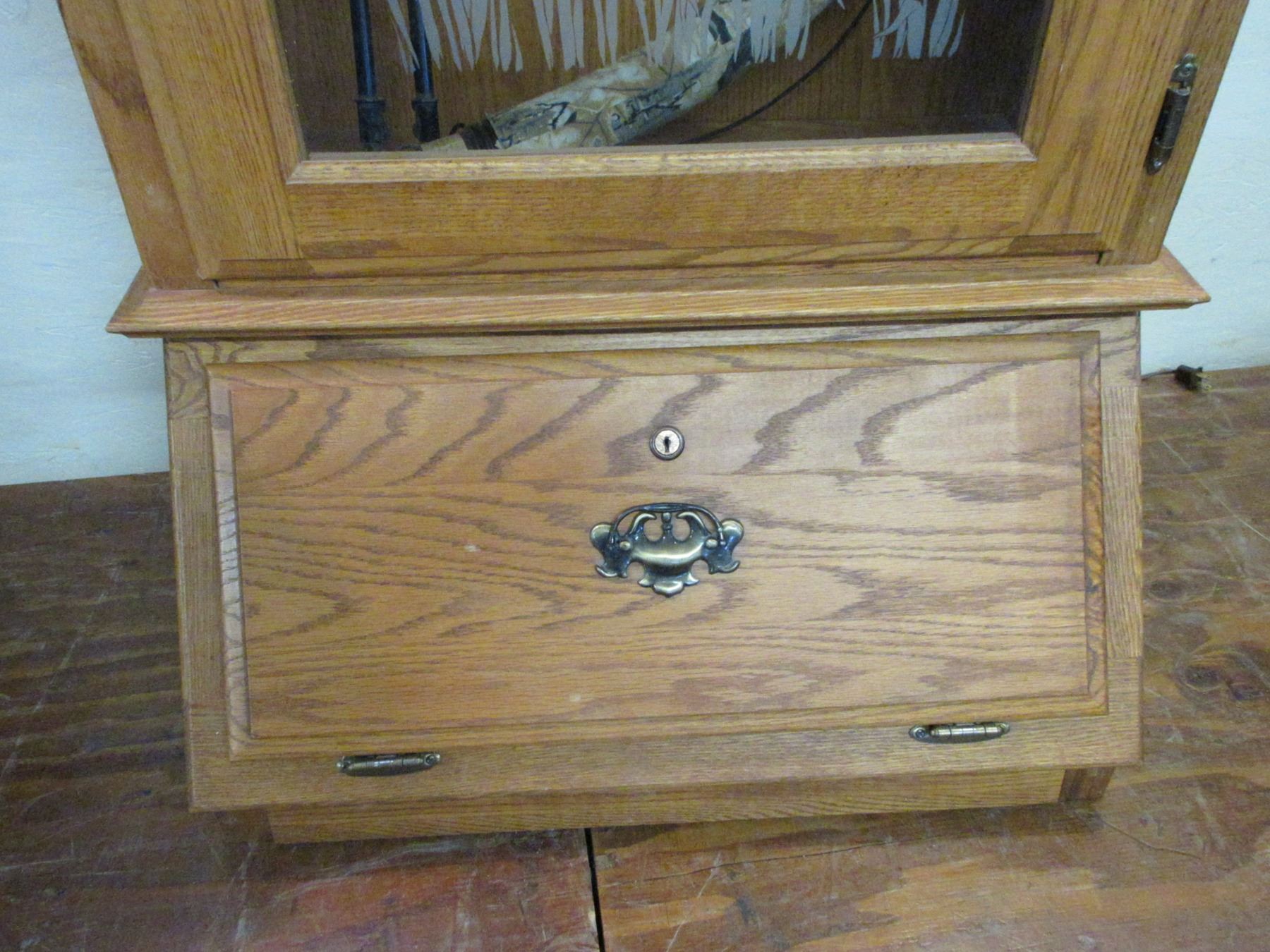 Gun Door and Drawer Etched Glass Key 68"H X 26"W X 19"D