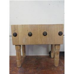 Butcher Block- Removable Legs- 35 W X 32 H X 20 D
